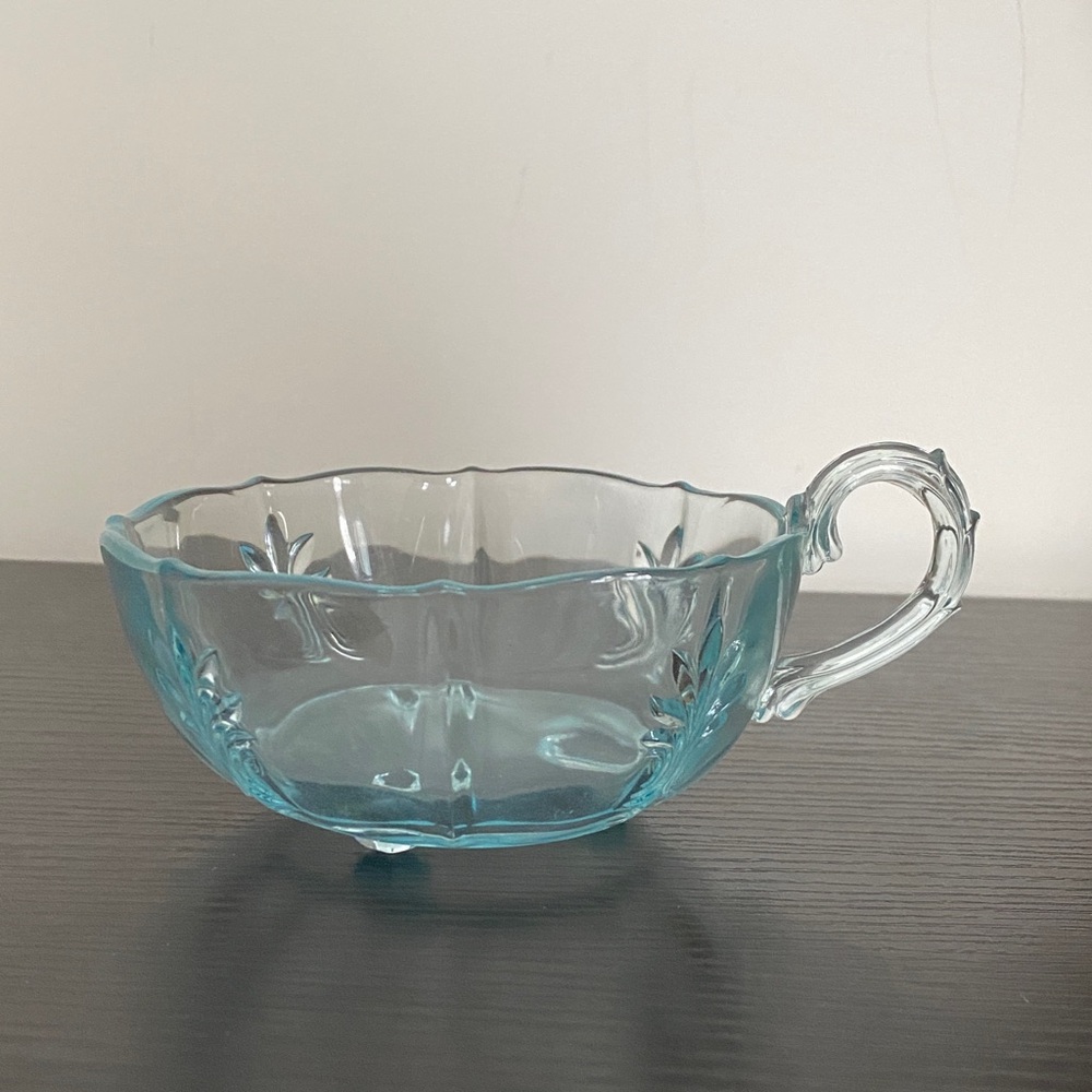 Elegant Blue Glass Teacup